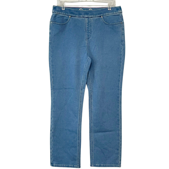 Isaac Mizrahi Live! Divine Denim Sz 4 29"Wx28"L Pull on Jeans Straight A518893 - Picture 1 of 9